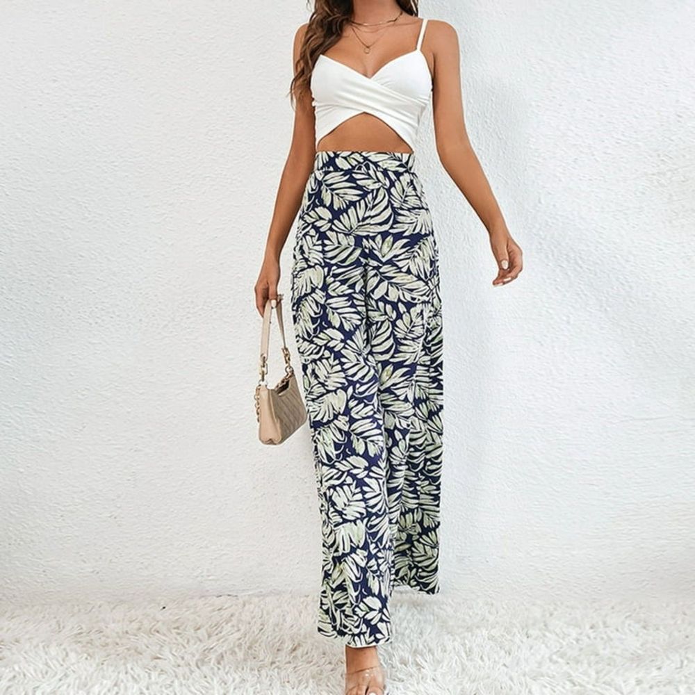 Anthropologie Patrons of Peace Wide Leg Pants - Leaf‎ Print, Vacation Ready!